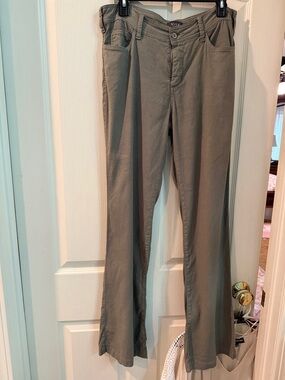 NYDJ womens Olive linen Straight-Leg Chinos